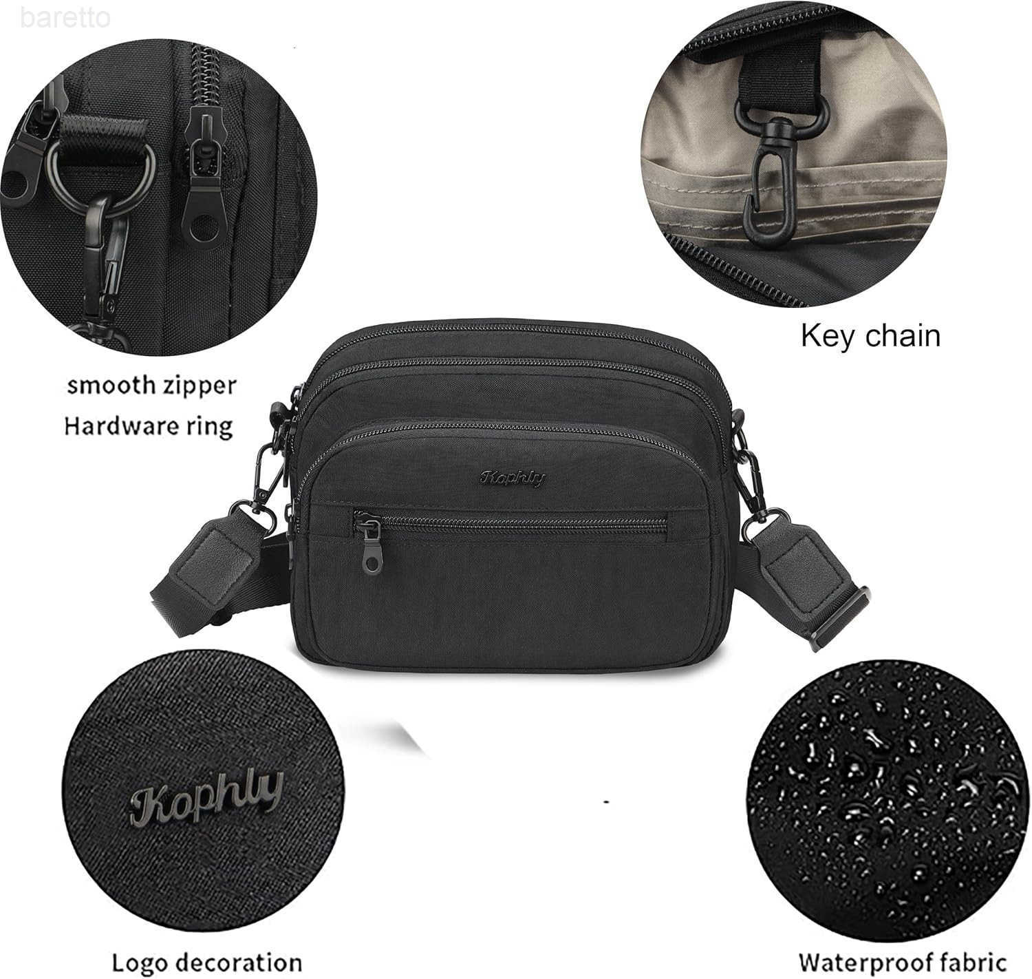 Bags for Women Crossbody Purses for Women Small Shoulder Bag AntiTheft RFID Blocking PocketBlack Z250909