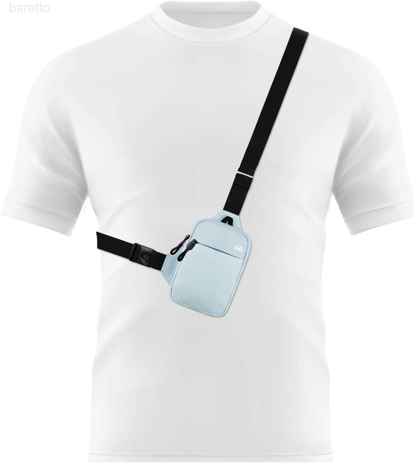 Mini Crossbody Sling Bag Dual Pocket Water Resistant Running Phone Holder Chest Shoulder Bag for Men Women Travel Gym Z250909