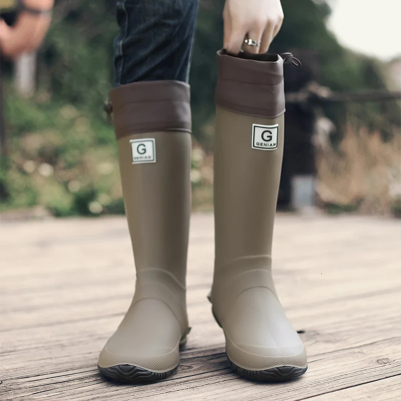 Rain Boots for Men Fashionable HighTop Outer Wear LongTube Waterproof and NonSlip Couple Style Outdoor Fishing 250909