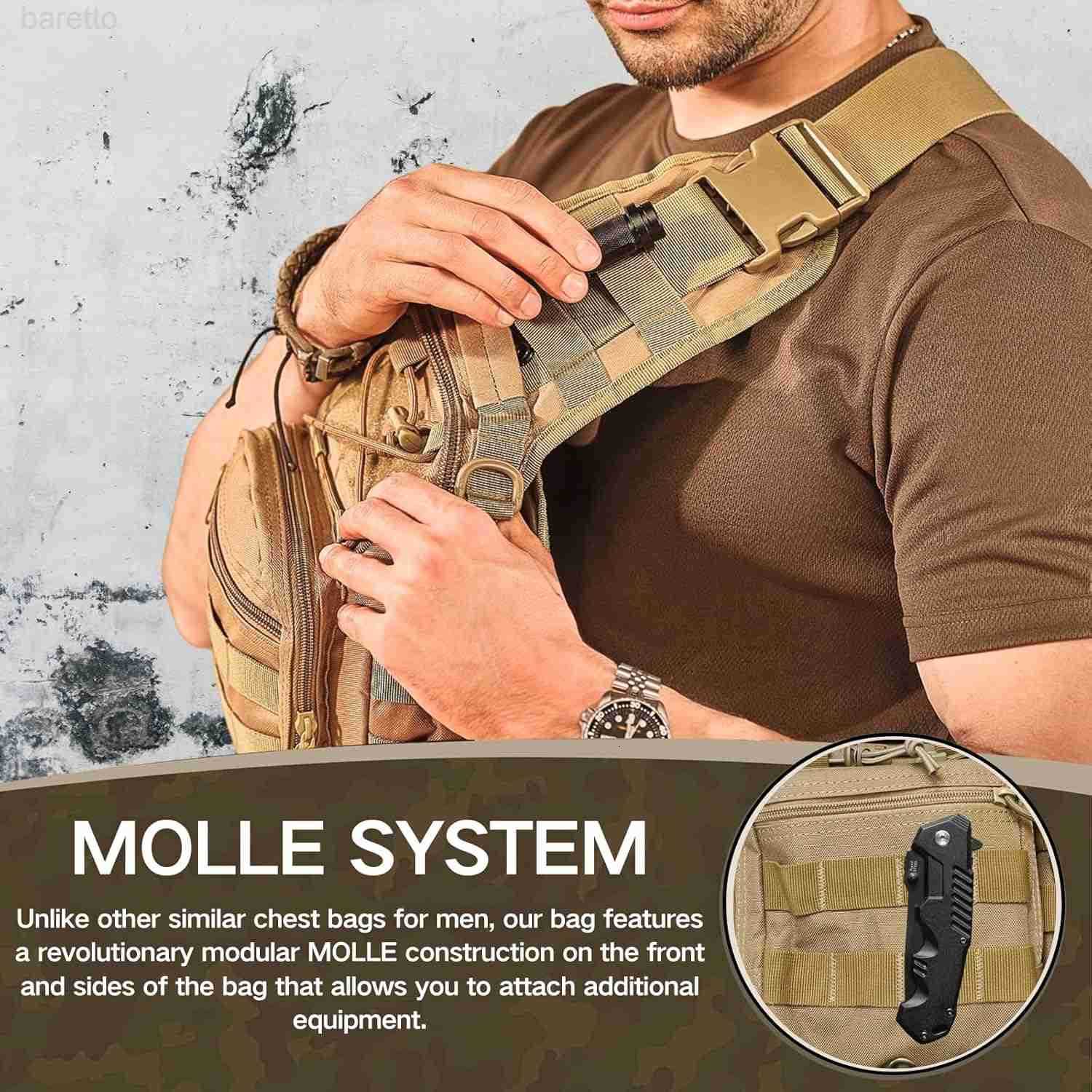 Shoulder Sling Bag Small Outdoor Chest Pack Backpack for Men Traveling Trekking Camping Sling Backpack Z250909