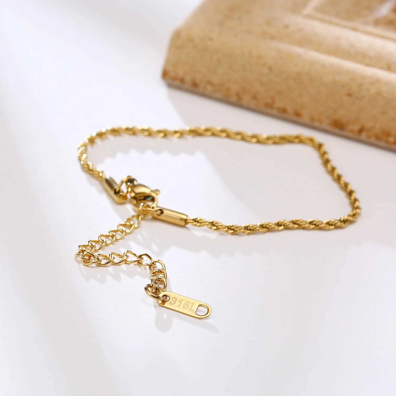 2pcsset Gold Color Bracelets for Men BoysStainless Steel Chain Link Wristband GiftsTrendy Unisex Jewelry GiftsXJ250909