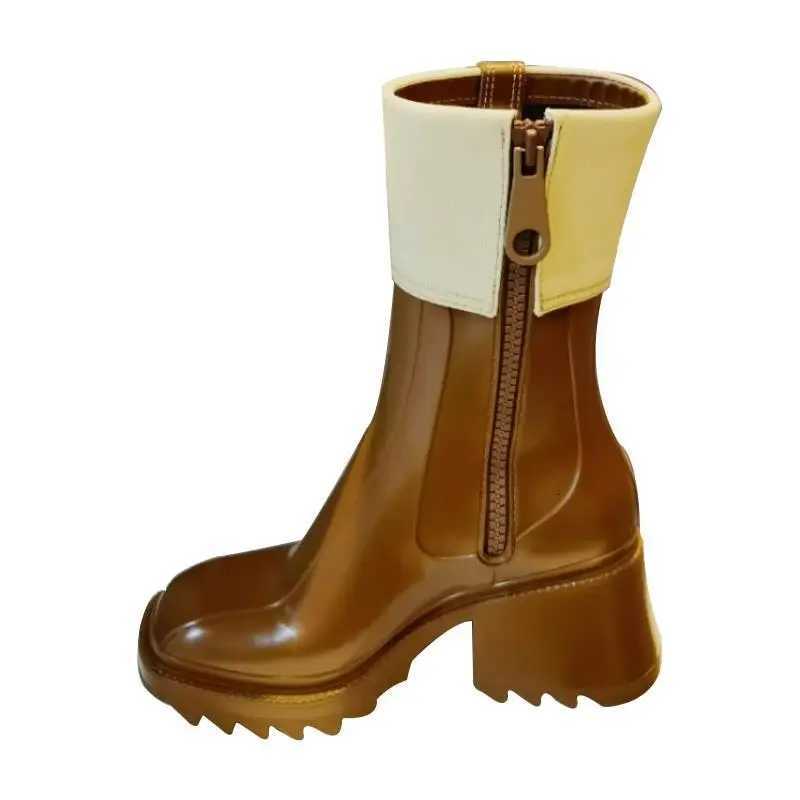 2022 Brand Designer Winter Women Boots Kneelength Round Toe Casual Square Heel Boots Thicksoled Ladies Botas De Mujer W250909