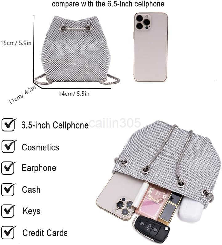 Bucket Bag Women Evening Party Clutch Bag Crossbody Shoulder Purse with Detachable Chain Strap Z25909