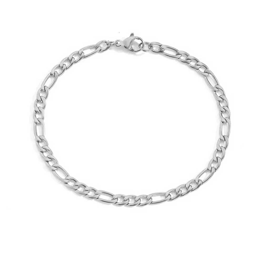 4MM Stainless Steel Figaro Bracelet Gold Color Bracelet For Women Mens Hip Hop Jewelry Fashion AccessoriesXJ250909