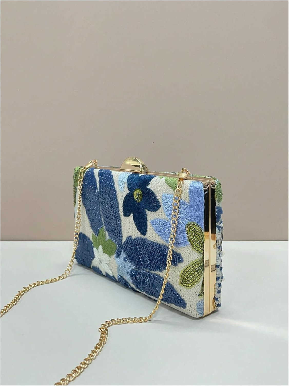 Womens Sequin Floral Embroidery Evening Beaded Clutch Bags Elegant Mini Crossbody Purses Wedding Party Bag Z25909