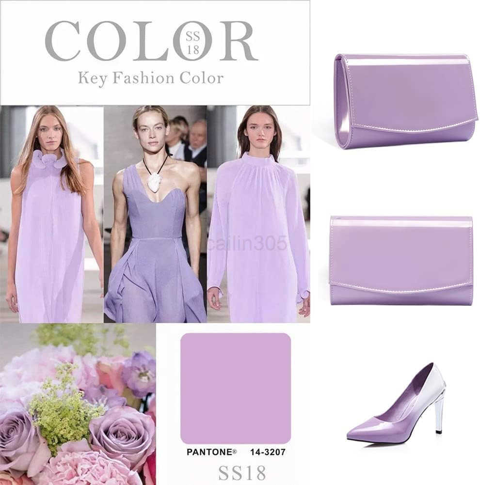 Women Patent Leather Wallets Fashion Clutch Purses Evening Bag Handbag Solid Color Z25909