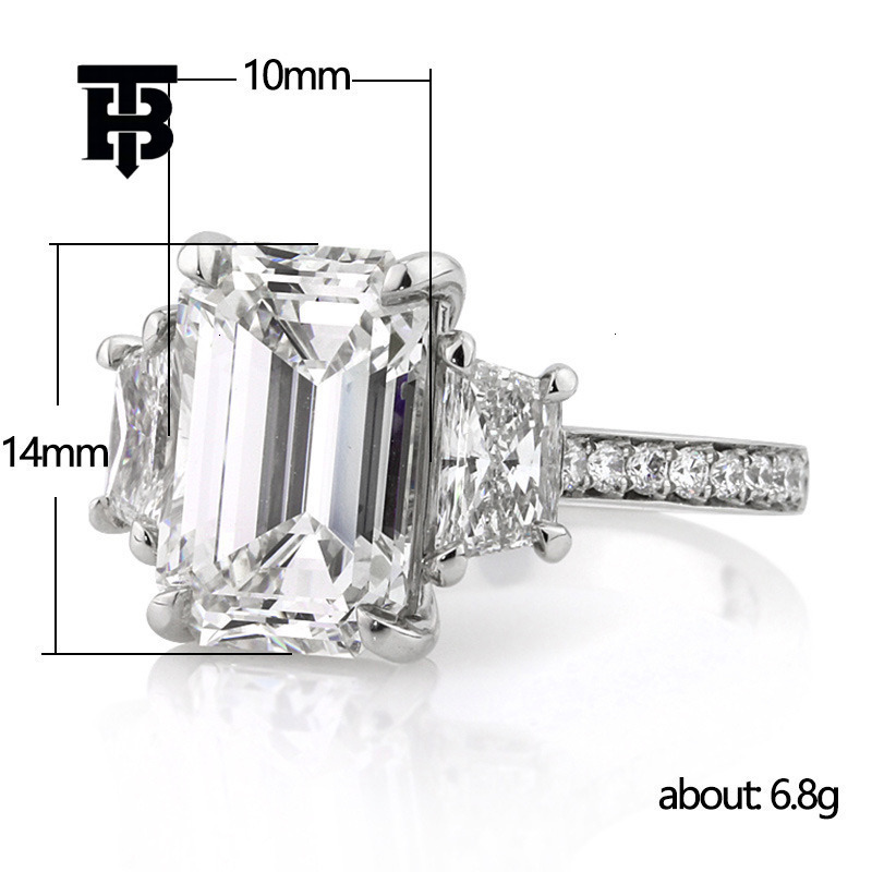 TB BHULAMTE Free Shipping New Designer Accessories Fashion Engagement Ring Large Square Zircon Simulation Womens Ring Romantic Wedding Bridal Ring