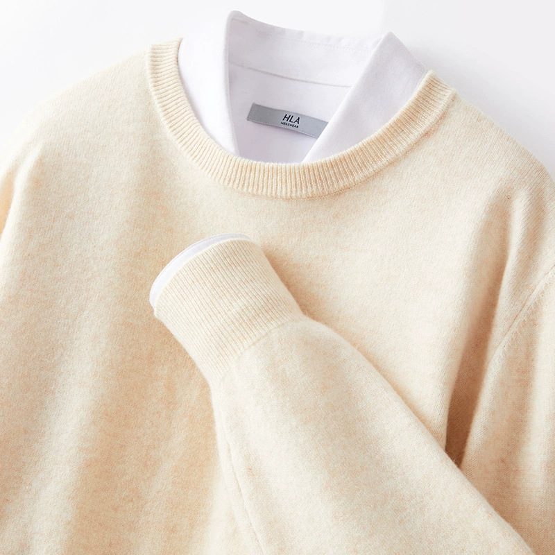 Mens Wool Sweater Loose Round Neck Pullover VNeck Plus Size Knitwear Business Casual Sweater Base Shirt 240826