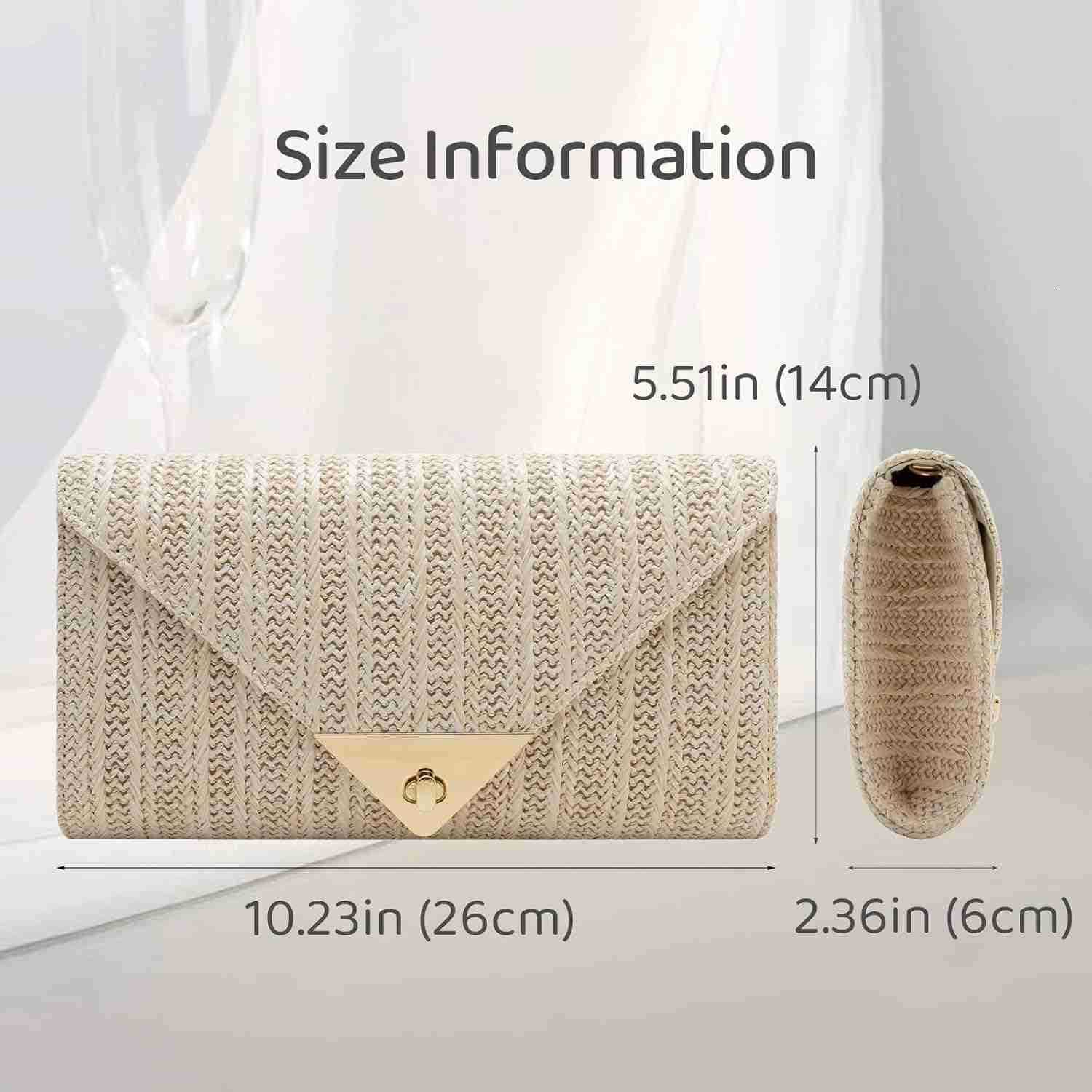 Purses for Women Envelope Evening Handbag Party Wedding Purse HandWoved Holiday Beach Bags with Chain Z25909