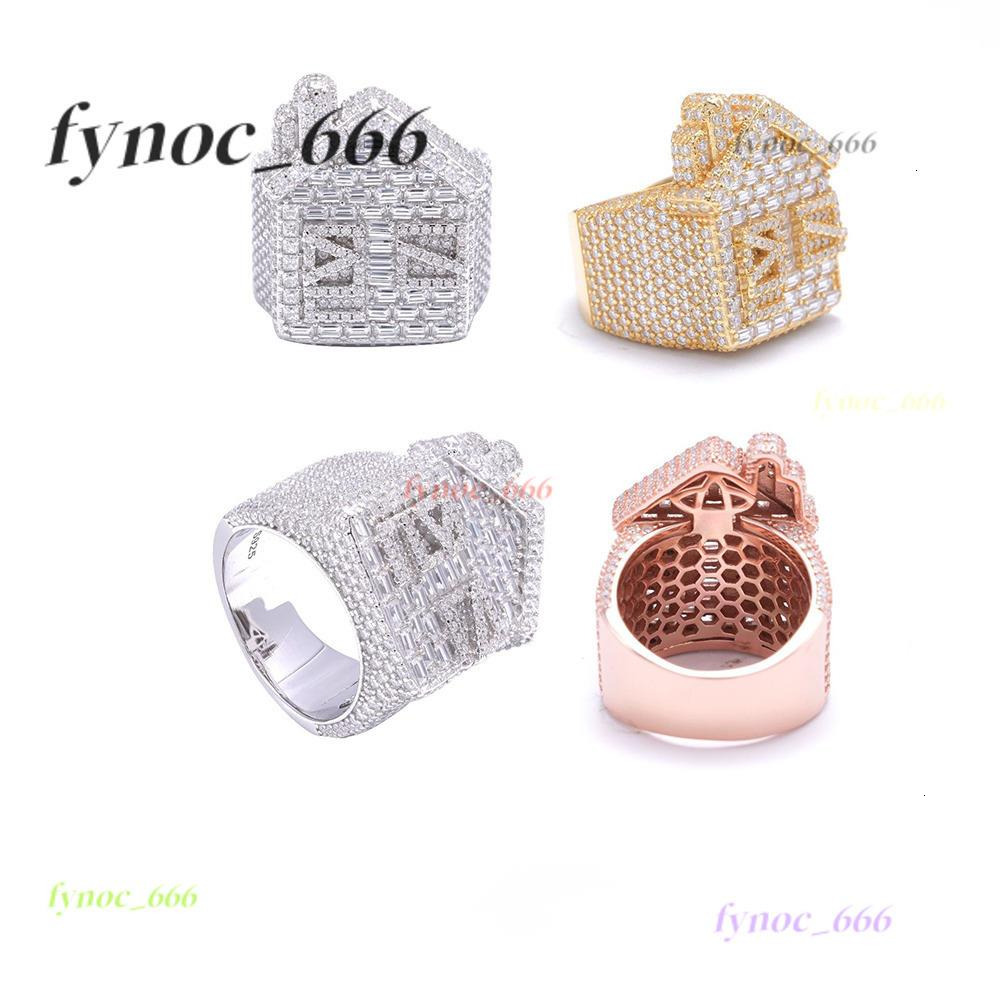 New Arrival Custom House Hip Hop 925 Sterling Silver Champion Mens Moissanite Ring Fashionable Hip Hop Style