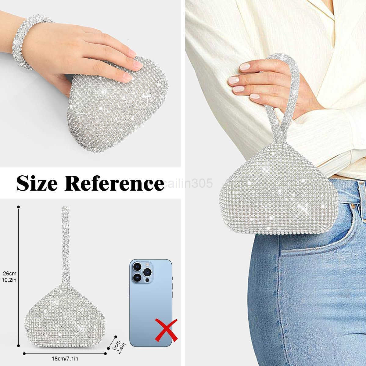 Evening Clutch Bag Women Rhinestone Clutch Bag Sparkly Glitter Purse for Prom Party Wedding Engagement Z25909