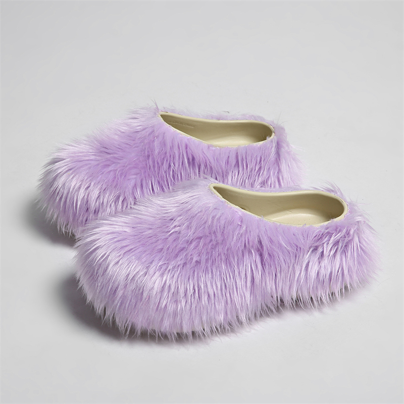 2025 Free Shipping Autumn/Winter New Women's Designer height increasing thick soled outdoor home keep warm fur slippers