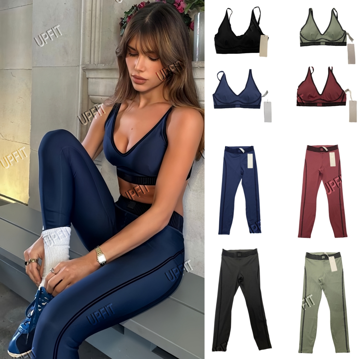 2026 Hot Sale Top Yoga Bra Pants Sets Women Casual Bra+Leggings Set Pants Hat High Quality Hat Quick-drying Sports Comfy Daily Wear Yoga sets aloness Women Clothes