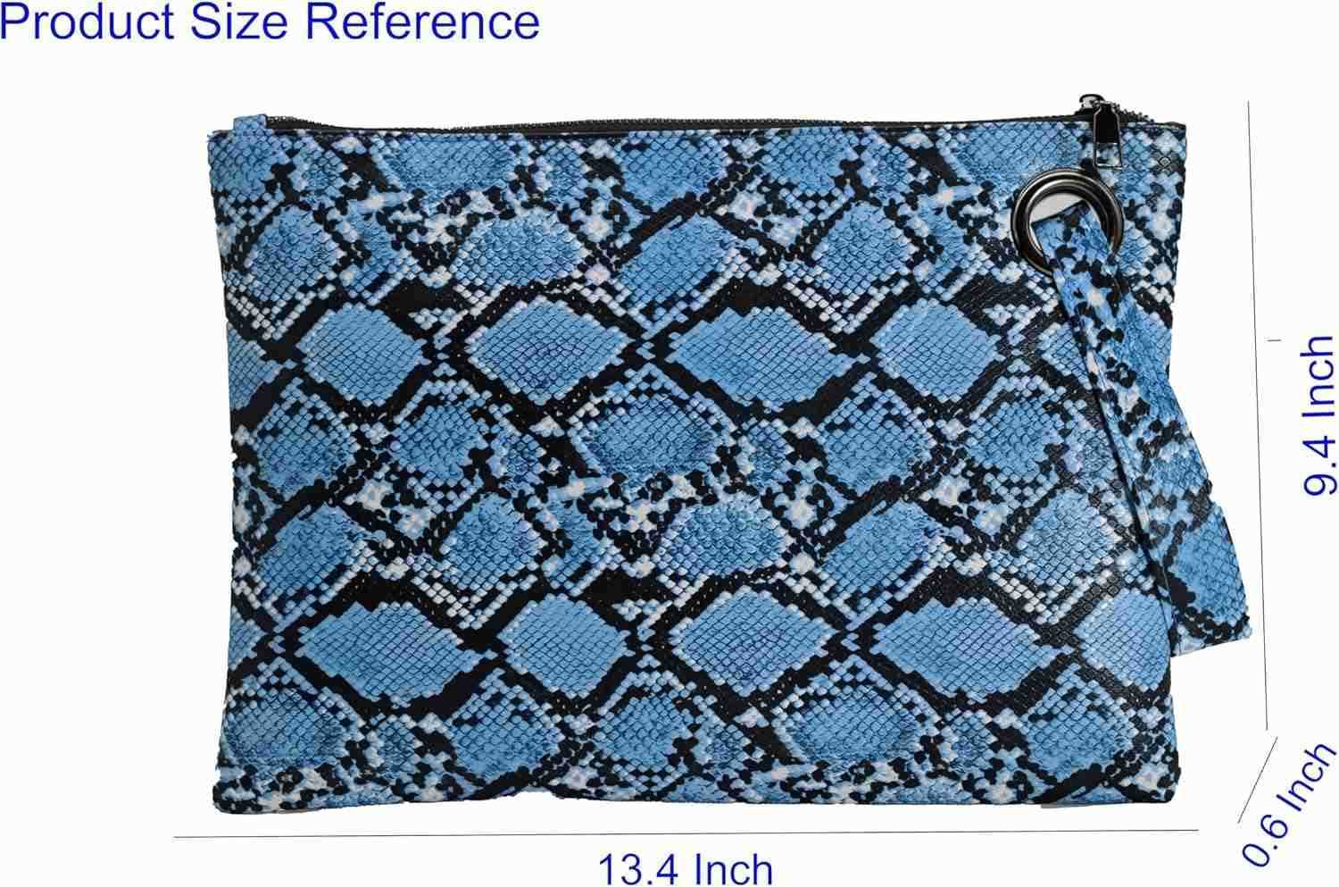 Womens Oversized Clutch Bag Large PU Leather Pouch Evening Handbags Envelope Purse with Wristlet Shoulder Lady Z25909