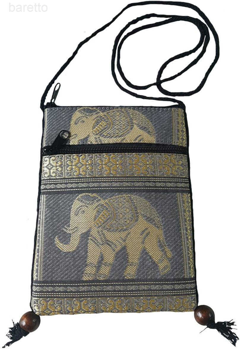 Hmong Bag Hill Tribal Elephant Mini Crossbody Single Shoulder Bag Cellphone Case Passport Holder Travel Pouch Z250909