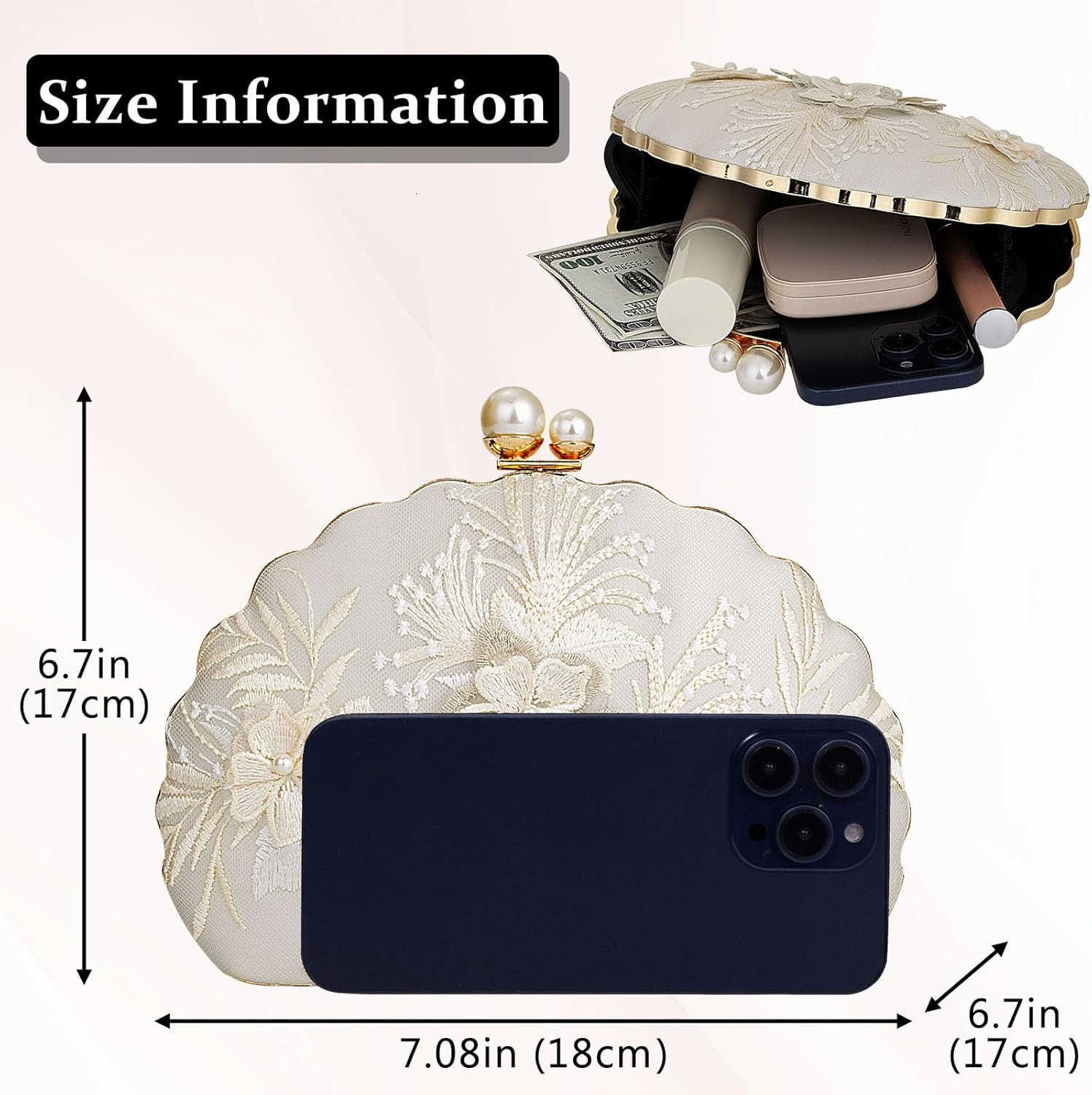 Clutch Purse Women Evening Handbag Top Handle Purse Crossbody Shoulder Bag for Wedding Party Prom Z25909