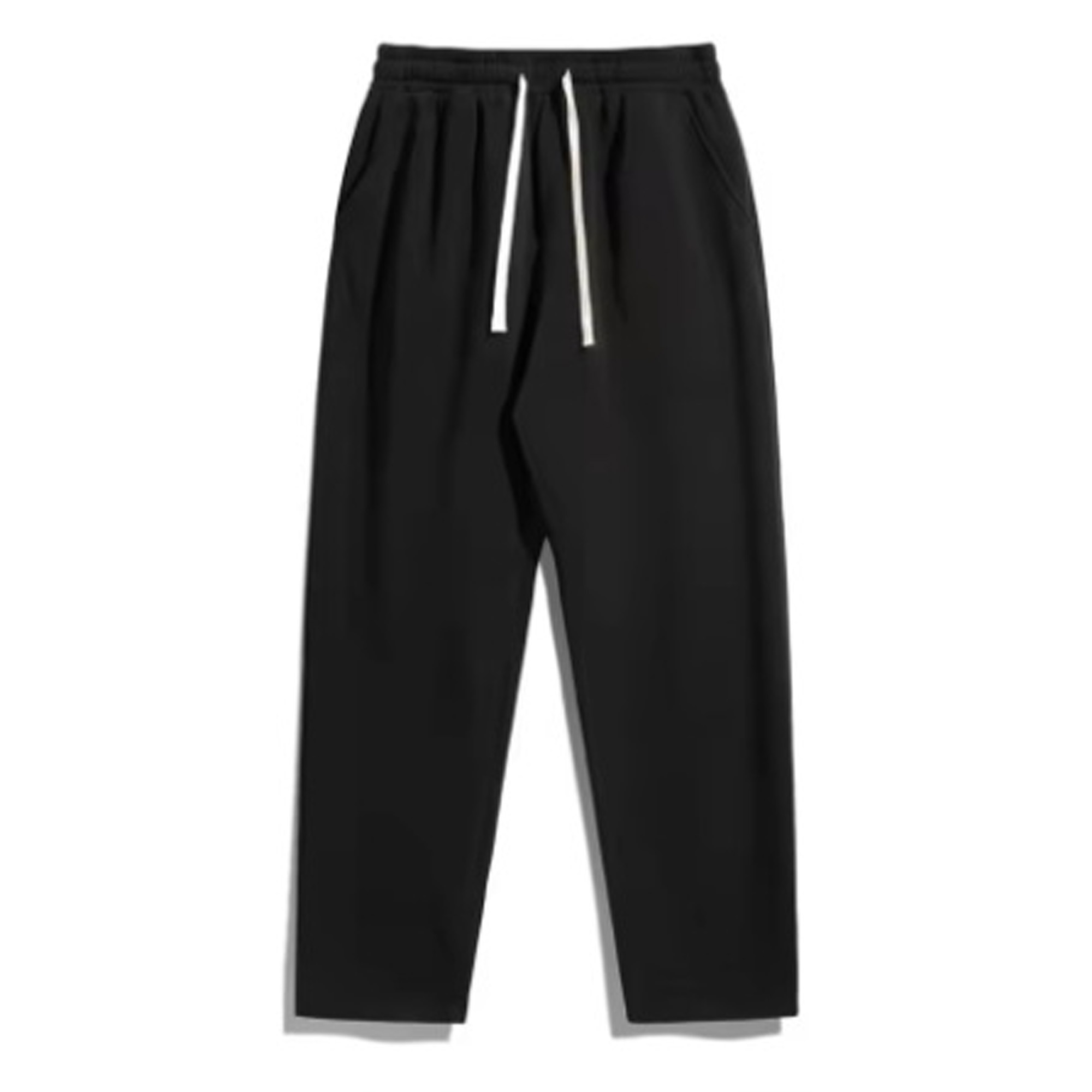 Men's Cotton Straight Pant Black Baggy Casual Sportwear Fitness Pants Women Autumn Basic Joggers Gym Sweatpants Wide Leg Pants