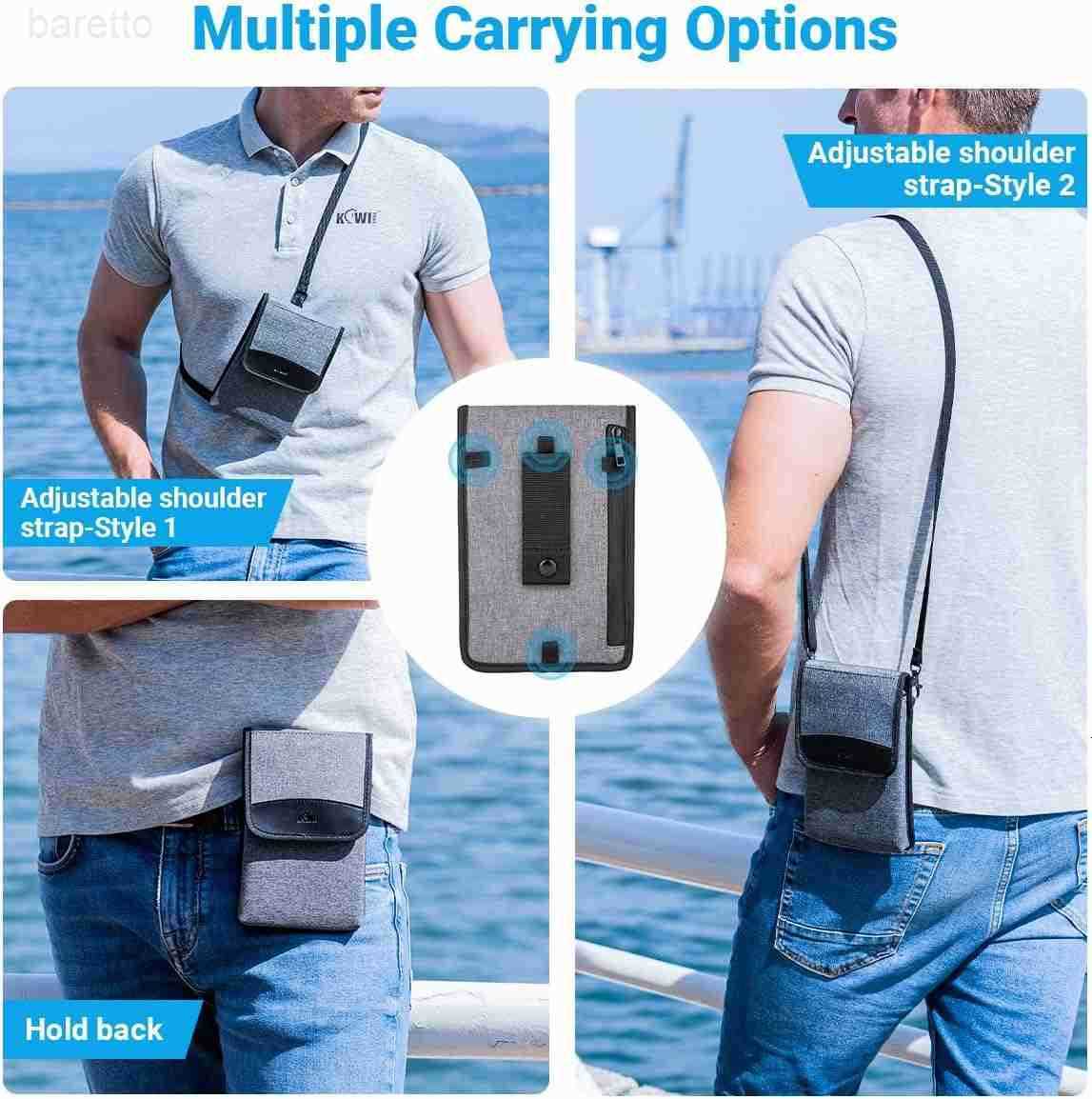 Travel Cell Phone Pouch Belt Pouch Phone Holster Crossbody Bag with Shoulder Strap for iPhone 16 15 14 Pro Max Case Holder with Neck Lanyard Smartphon