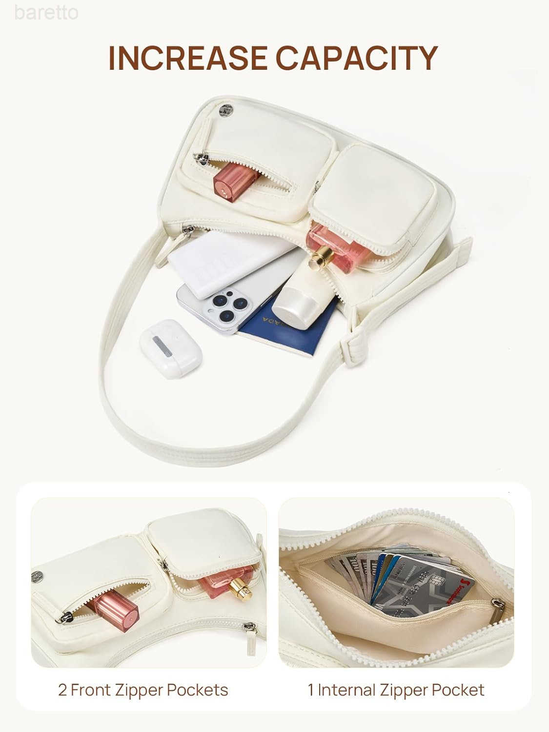 Nylon Shoulder Bag for Women Y2K Trendy Purse Crescent Bag Cute Handbag Z250909