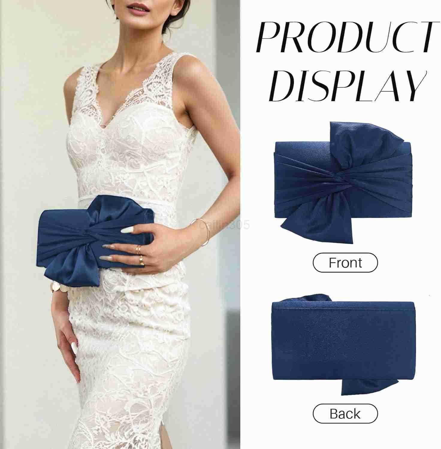 Evening Bag Bow Flap Clutch Purse for WomenElegant Clutch Handbag for FormalPartyPromWedding Z25909