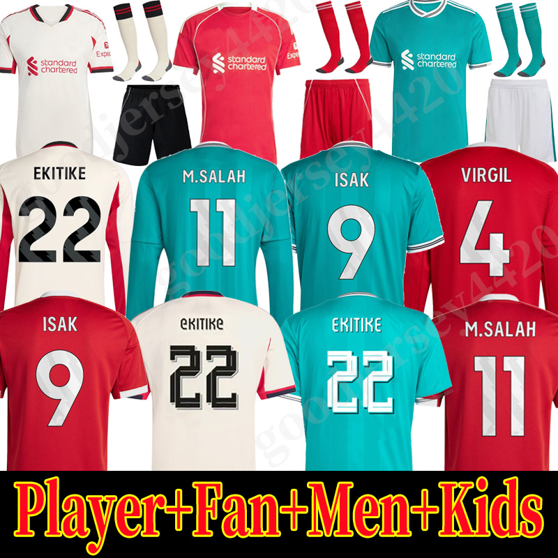 25 26 ISAK WIRTZ soccer jersey 2025 football shirt goalkeeper EKITIKE SZOBOSZLAI Long Sleeve kids kit uniforms SALAH FRIMPONG Kerkez DIOGO JOTA MAC ALLISTER Kits