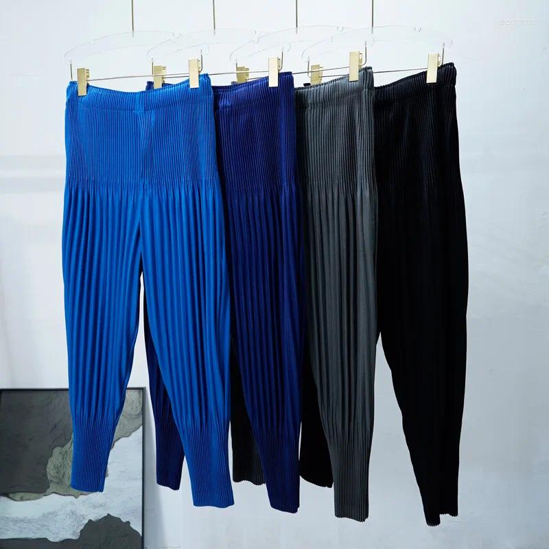 Men's Pants Miyake Pleated Lantern 2025 Fall Loose Harlan Small Leg Trousers Seven High-end Casual