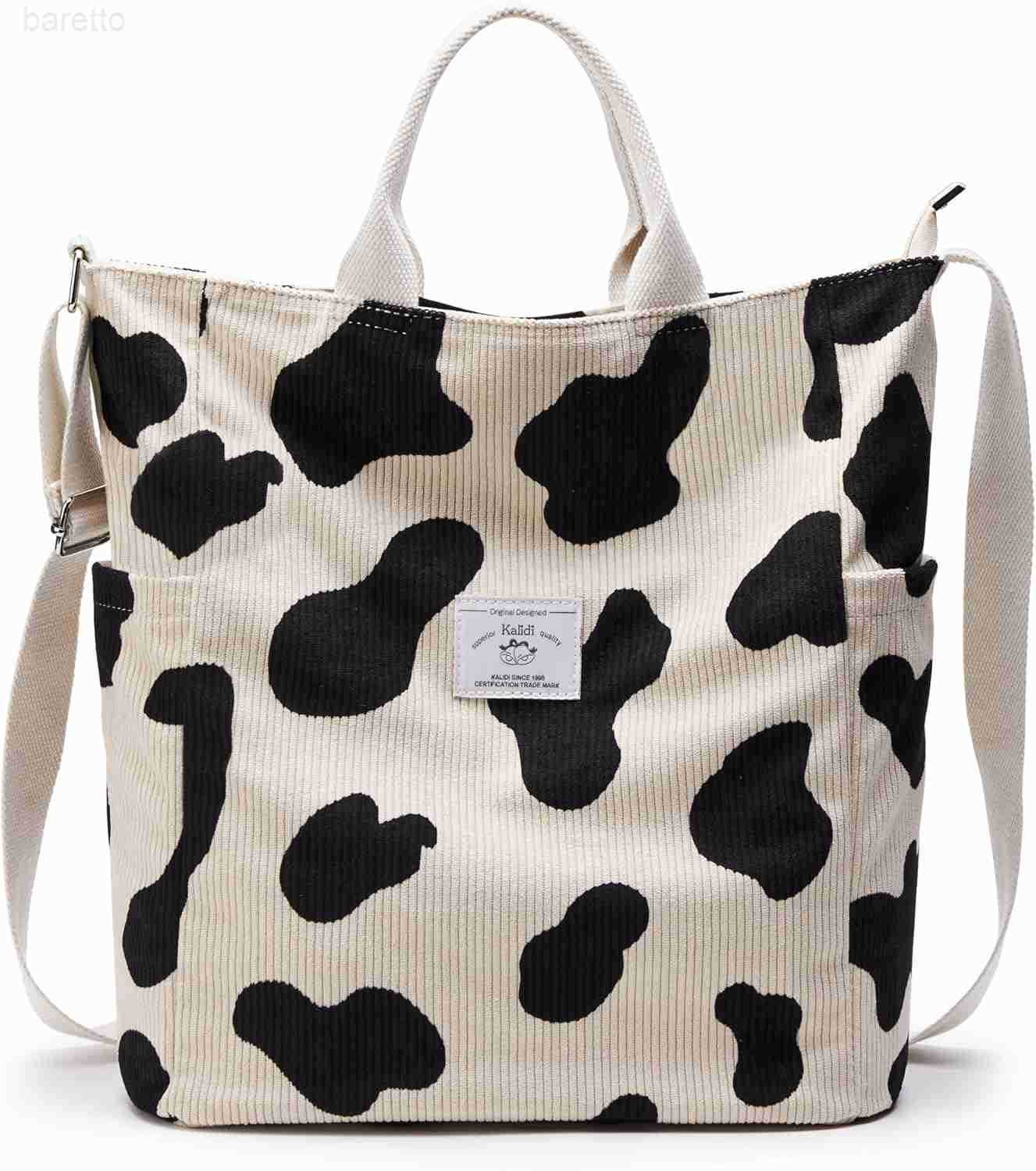 Corduroy Tote Bag Large Messenger Bag Shoulder Hobo Anti Splash Crossbody Zipper Bag Casual Work Shopping Women Z250909