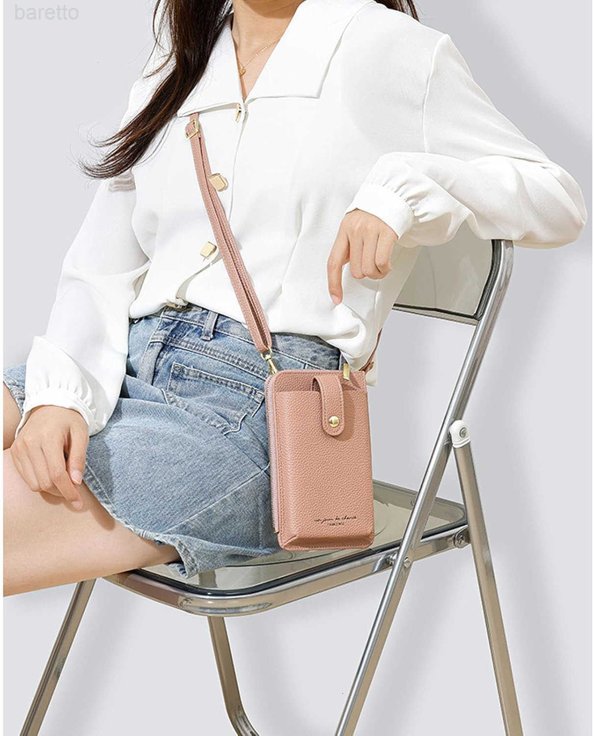 Crossbody Bag Cellphone Purse Fanny Pack Travel Sling Zip Pouch Card Holder Handbag Wallet Lanyard Case Casual Daypack Pink Z250909