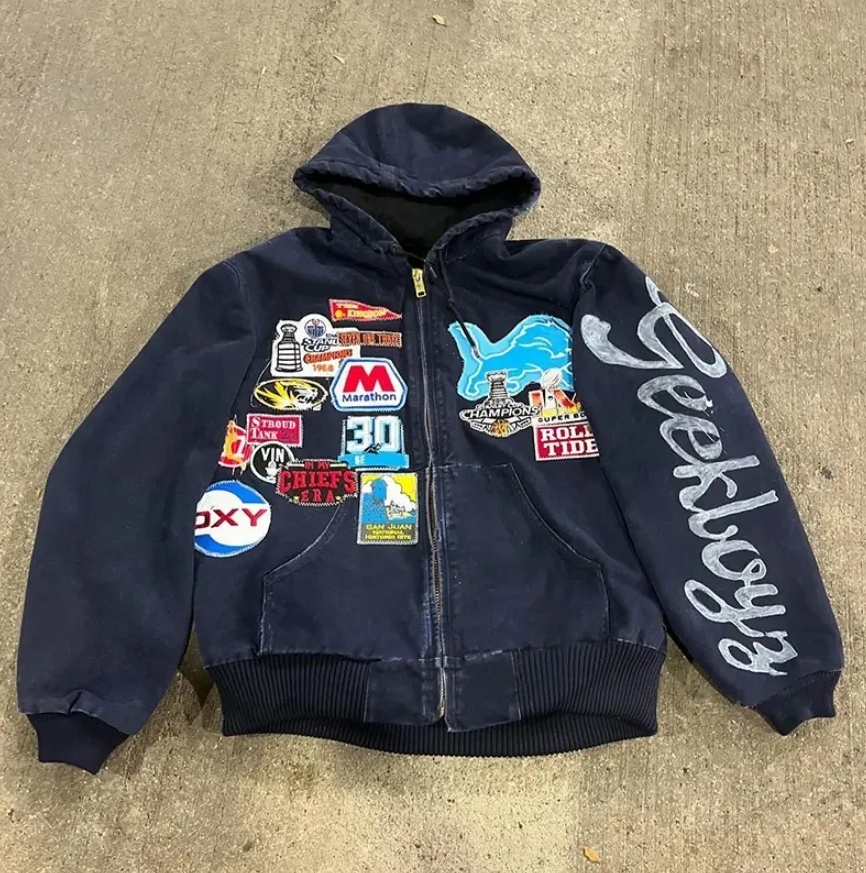 Men's Hoodies Y2k High Street Casual Loose Zipper Hooded Sweatshirts Graphic Washed Hoodies for Men Women Sweatshirt Streetwear