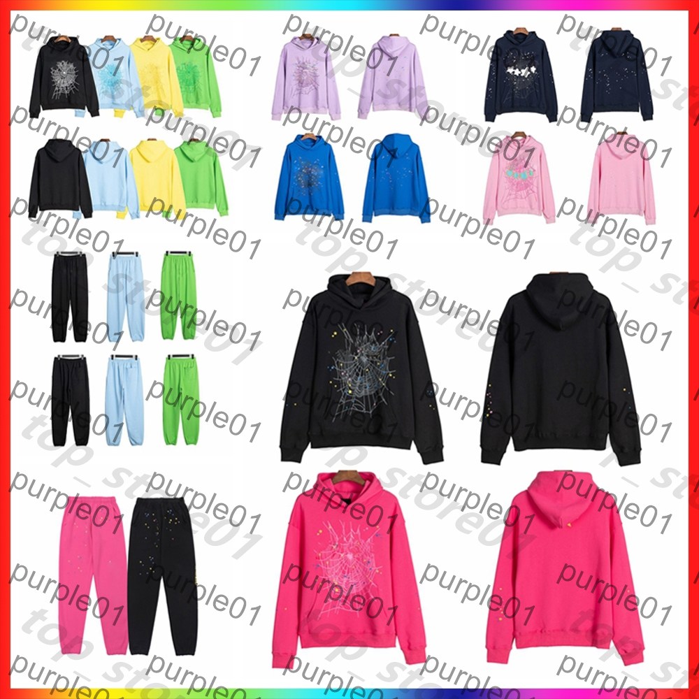 5A Designer Hoodies Women Winter spider hoodie Fashion Casual Web spider pants Men Women Loose Pullover spider hoody high quality 3D Stereo Puff Print Tracksuit 06