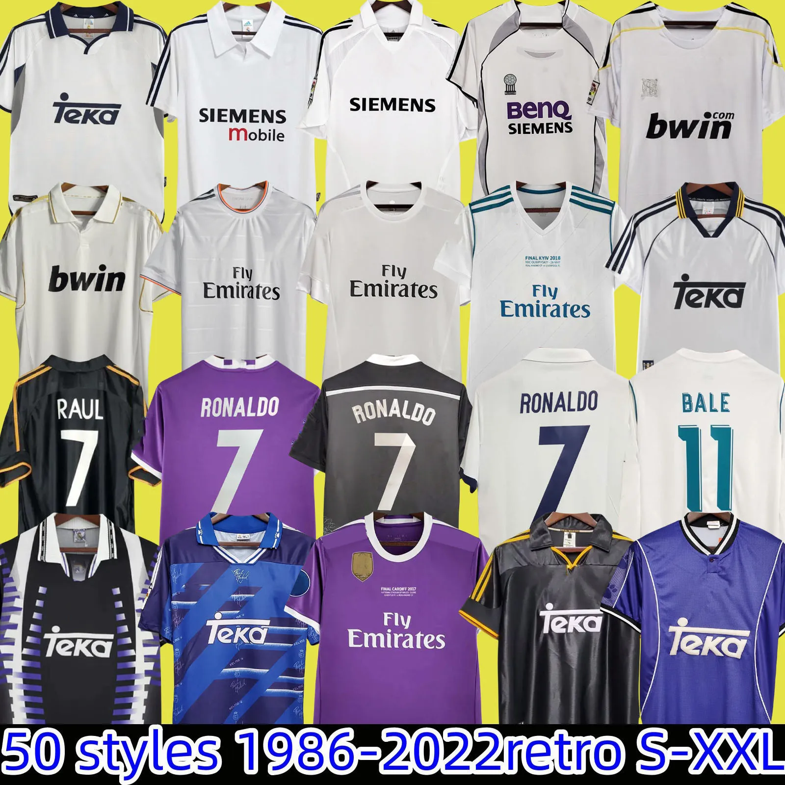 Retro Vintage soccer jersey Real RAUL mADRIds football shirt long sleeve GUTI Sergio Ramos SEEDORF CARLOS 99 00 04 05 06 07 12 13 14 15 16 17 18 RONALDO ZIDANE