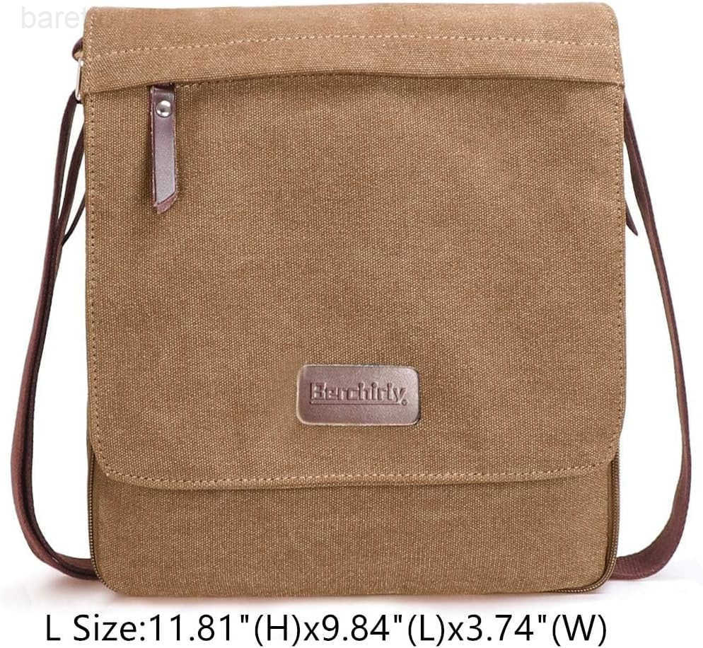 Vintage Canvas Leather Messenger Crossbody Bag Pack Organizer Z250909