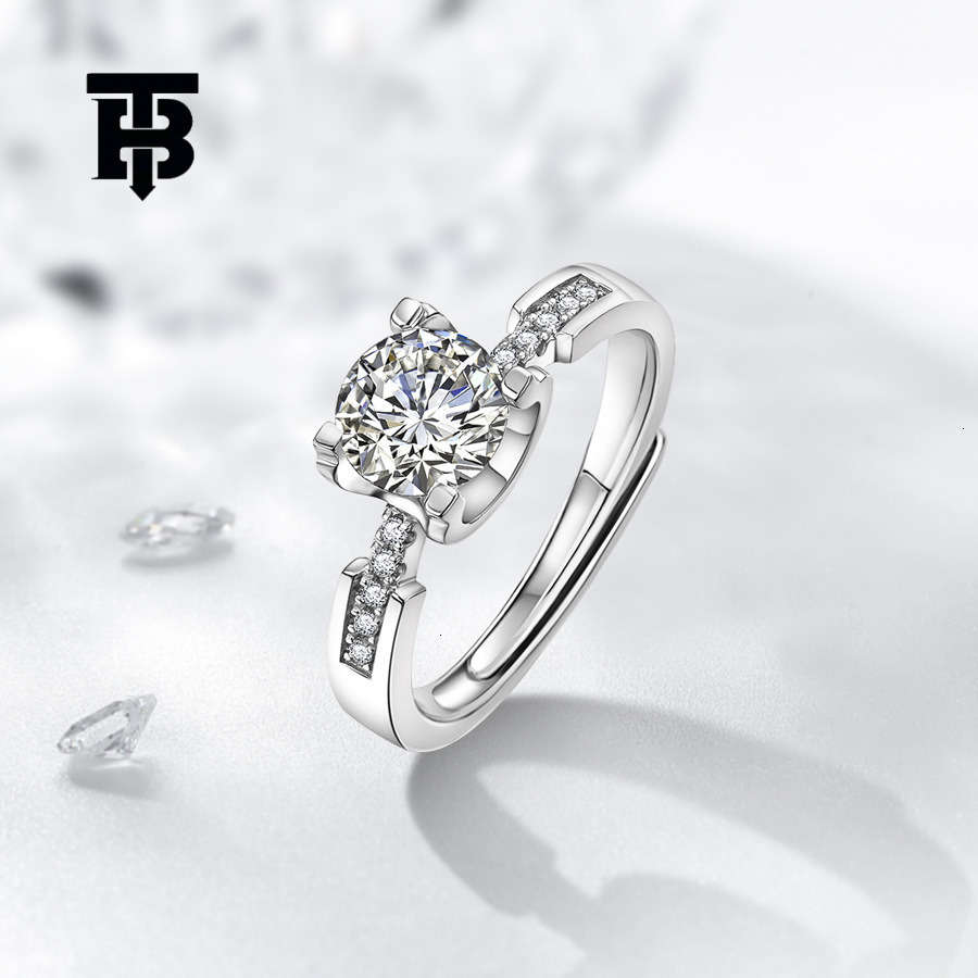 TB BHULAMTE Free Shipping New Designer Accessories Adjustable Size Angel Imitation Diamond Zircon Ring For Women Bull Head Six-prong Wedding Ring