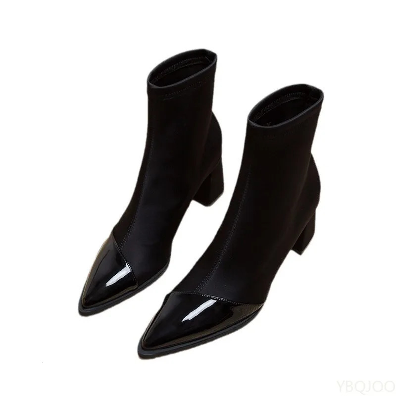 Spring and Autumn Fashionable High Heels Pointed Womens Short Boots Look Thin Tall ner Fashion 250909