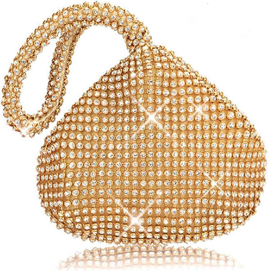 Evening Bag Sparkly Rhinestone Purse Triangle Designer Chain Clutch Purse Bag Party Prom Wedding Purse Z25909