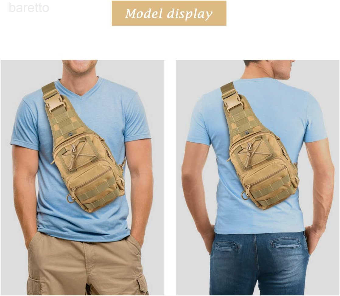 FIRE Tactical Single Shoulder Bag Crossbody Military Backpack Molle Assault Sling Backpack for EDC Camping Hiking Trekking Cycling and Outdoor Sports 