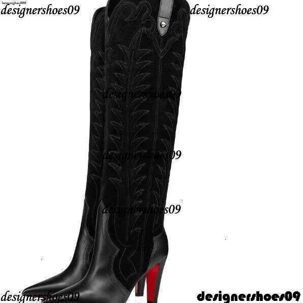 Top Designer red bd boots Over the Knee Heels Boots Women's Classic Fashion Casual Heels Suede Brown Black Rivet heels designer boots f3