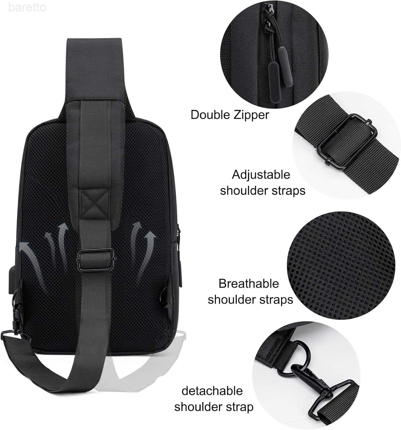 Bag Crossbody Bag Men with USB Charging Port Small Messenger Bag Cross Body Shoulder Bag Sling Backpack Women Z250909