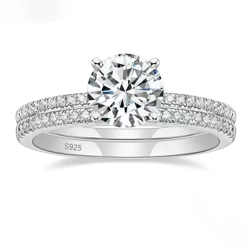 Jewelry 1.20 CT Round IGI Lab Grown Diamond Bridal HPHT Ring Set Real Yellow Gold Round Diamond Hidden Halo Ring Engagement Ring For Women