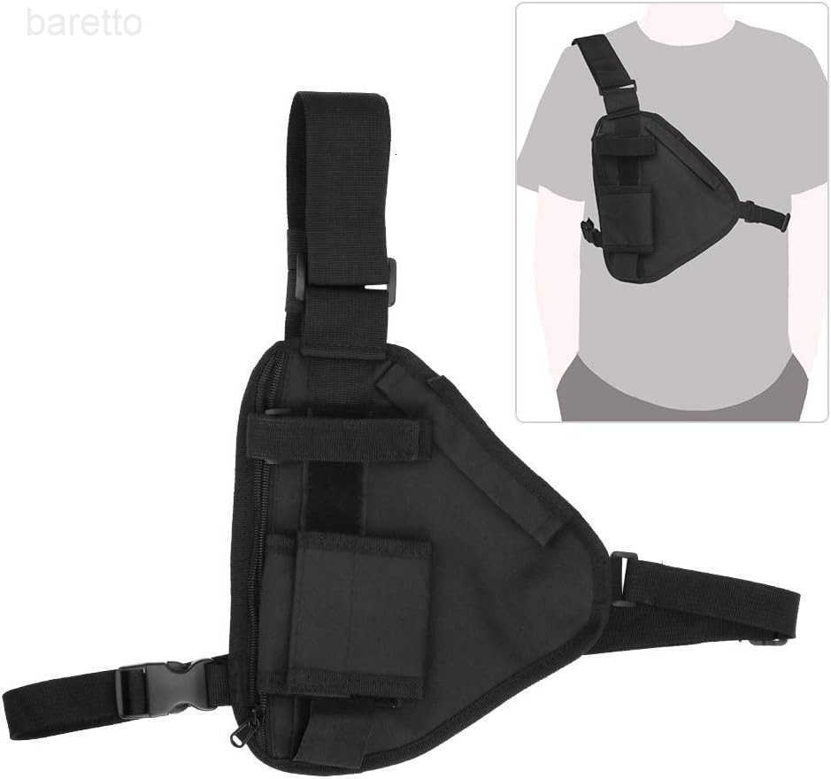 Holster Chest Harness Walkie Talkie Vest with Multi Layers Pouch 102x669in Single Radio Pouch Bag with Adjustable Shoulder Strap Black Z250909