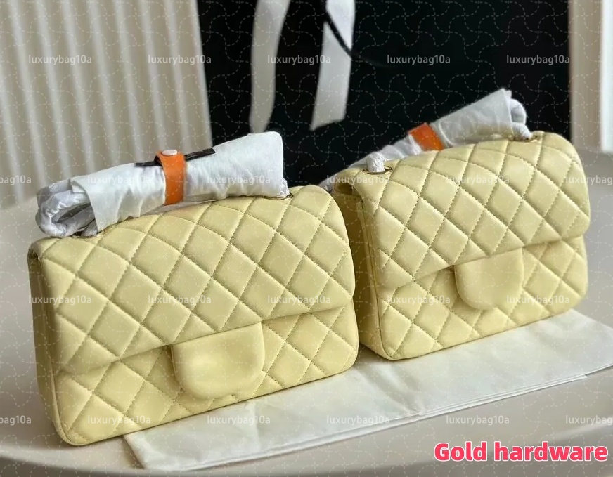 Mirror Quality Classic Mini Flap Square Lambskin Bags Cross Body Diamond Chain Bag Gold and Silver Hardware Quilted Shoulder Bag Luxury Handbag Mini Purse 17/20cm