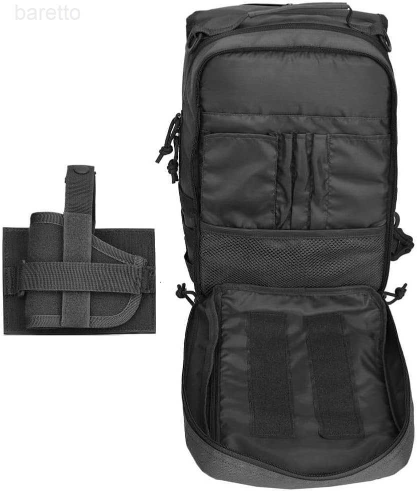 Tactical Sling Bag Pack with Small Gun Holster Small Single Shoulder Sling Pack MOLLE Everyday Carry Bag Black Z250909