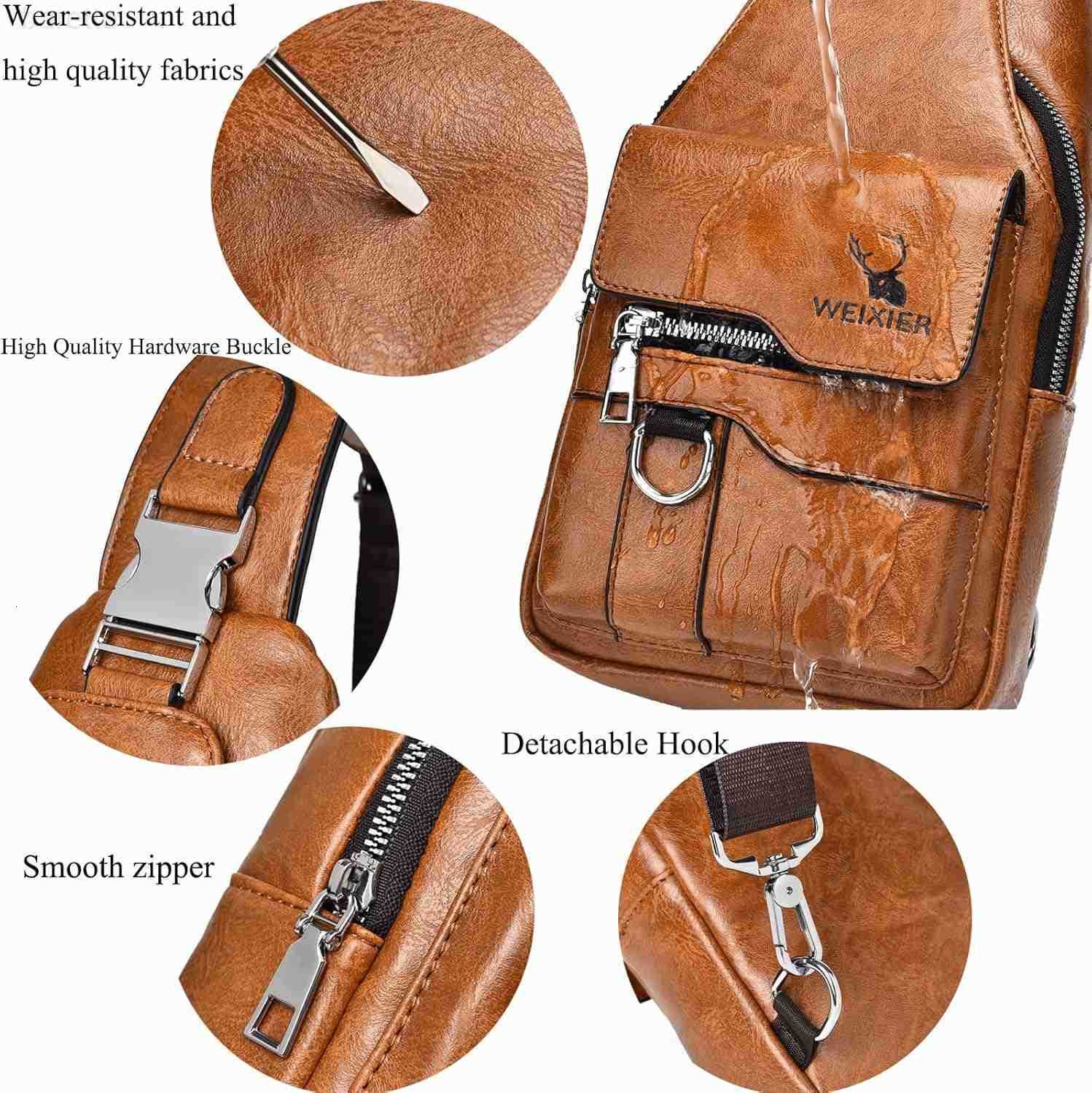 Bag for Men Crossbody Chest Bag Over the Shoulder Purse Casual Sling Backpack for Travel Hiking Cycling Z250910