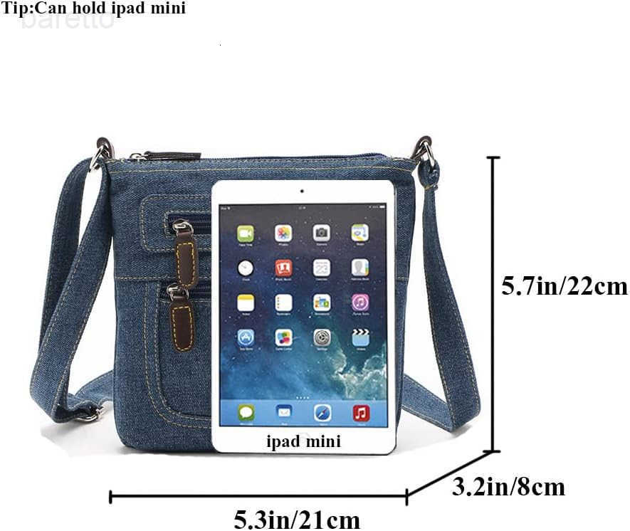 Denim Crossbody Bag for Women and Men Small Single Shoulder Bag Satchel Handbags Ladies Purses Casual Bag Multipocket zip Square Wallet Z250909