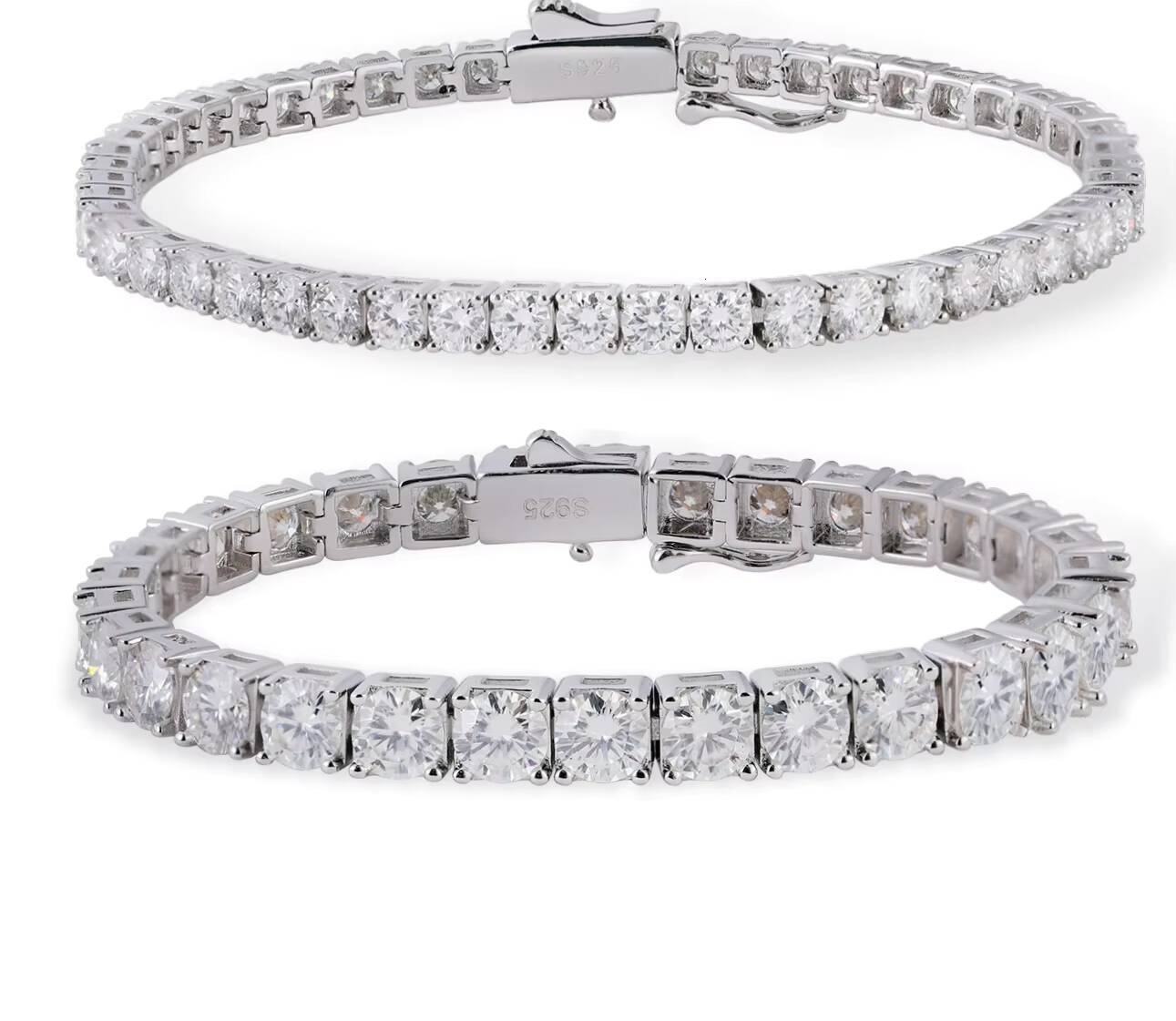 S925 Sterling Silver Moissanite Tennis Bracelet European and American Fashion Versatile Ins Style Highend Shining Jewelry