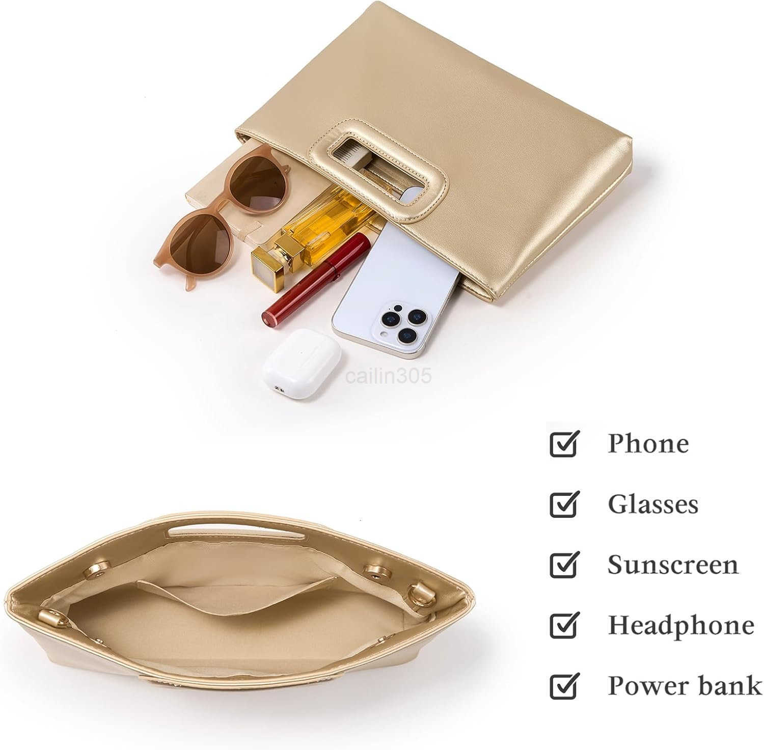 Handle Clutch Handbags for Women Evening Handbag Shoulder Crossbody Purse with Gold Chain Z25909