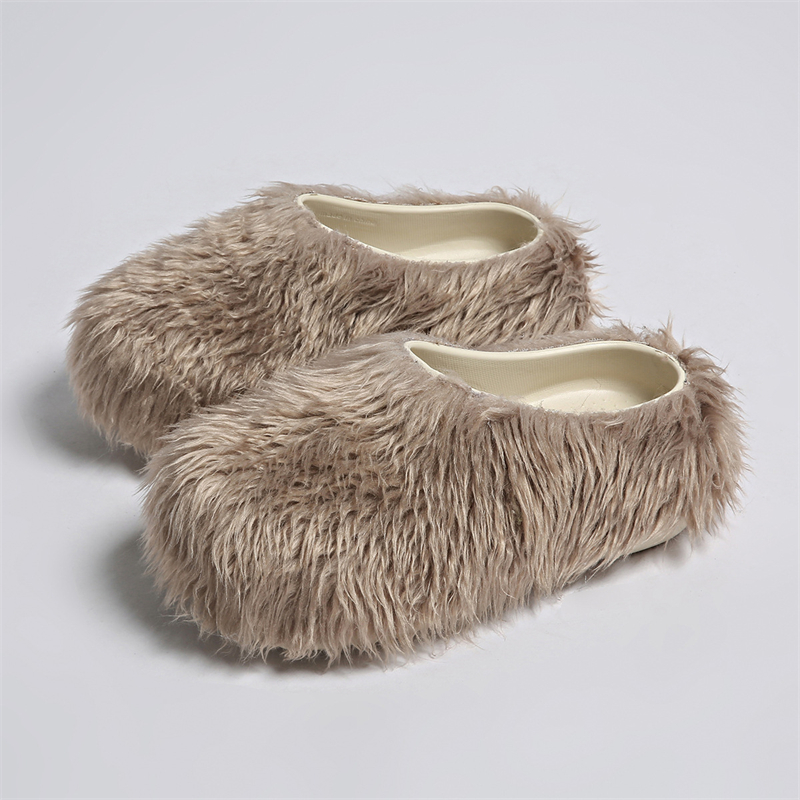 2025 Free Shipping Autumn/Winter New Women's Designer height increasing thick soled outdoor home keep warm fur slippers