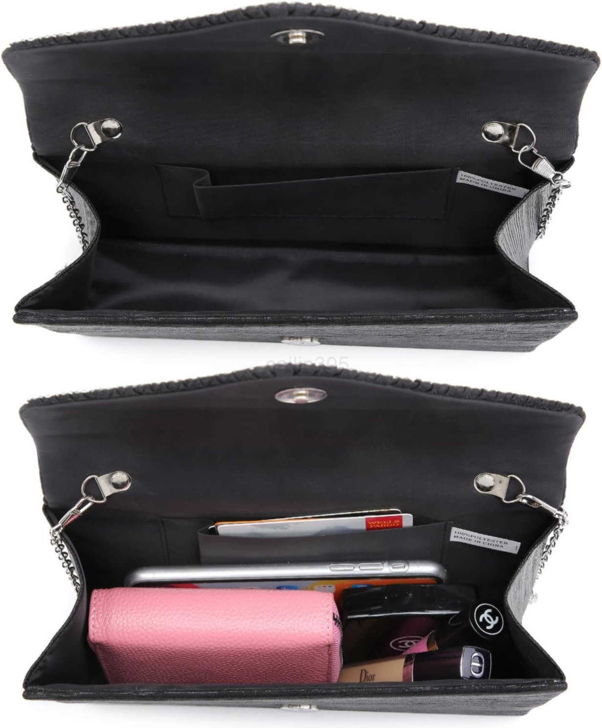 Ladies Frosted Satin Evening Clutch Purse Bag Crossbody Handbags Party Prom Wedding Envelope Z25909