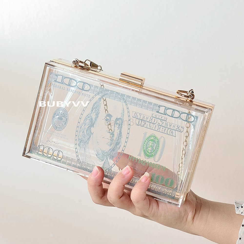 Clear Purse Acrylic Evening Clutch Bag Women Clear Purse BagTransparent Crossbody Shoulder Handle Handbag Z25909