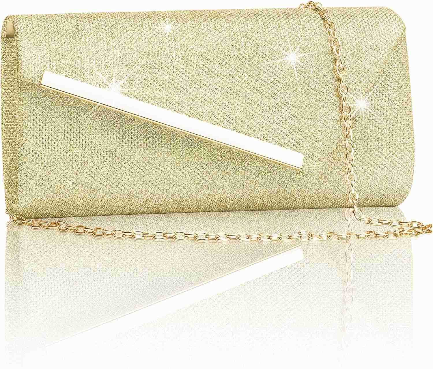 Glitter Evening Bag Formal Envelope Clutch Purses for Women Ladies Handbag for Wedding Party Cocktail Date Night Z25909